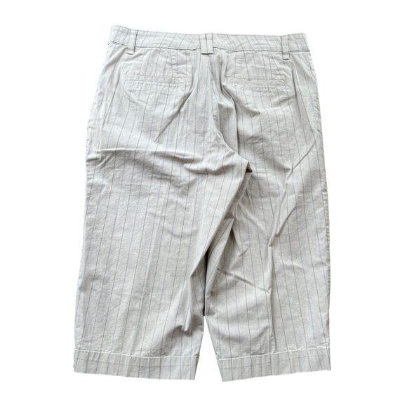 2/$15 Lee 16P just below the waist khaki pinstripe bermuda shorts cotton blend - Picture 3 of 8